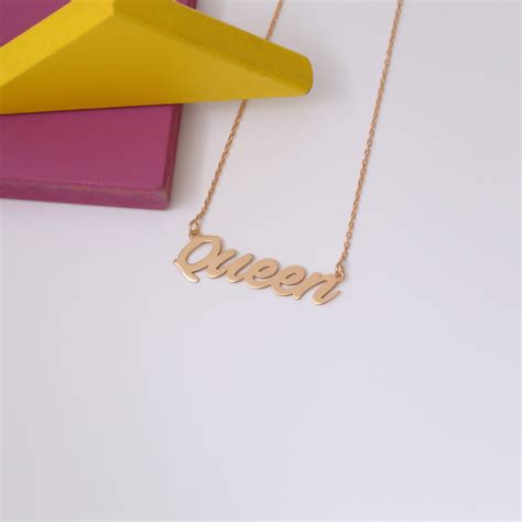 14K Solid Gold Name Necklace, Personalized Name Necklace, Custom Name ...