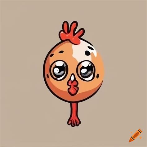 Cartoon drawing of a cute chicken drumstick