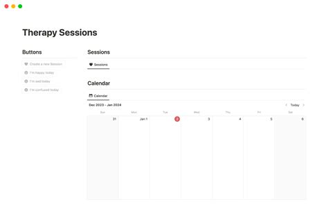 Therapy Sessions | Notion Template