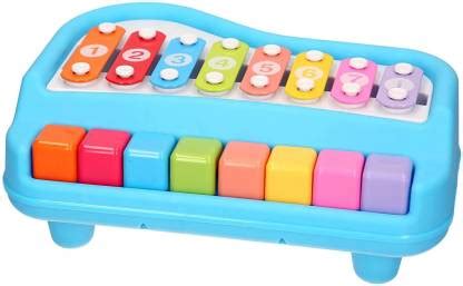 KOBBET 2 IN 1 Baby Piano Xylophone Toy for Kids 8 Colorful Keyboard/2 Stick Musical Toy - 2 IN 1 ...