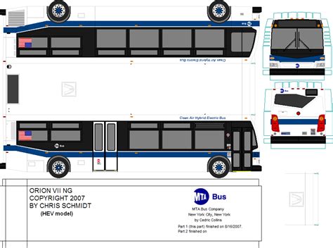 SP. Papel Modelismo: PaperBus 2007 Orion VII NG - MTA New York City Bus