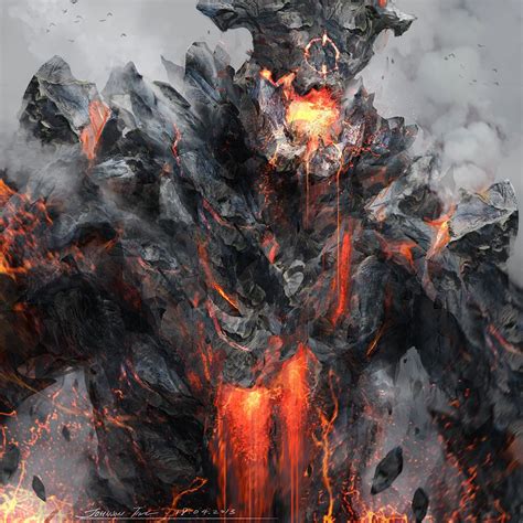 Fire golem by Johnson Ting | Fantasy | 2D | CGSociety | Creature ...