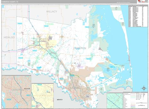 Cameron County, TX Wall Map Premium Style by MarketMAPS