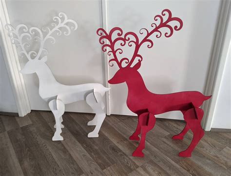 Christmas 3d Reindeer Decoration Laser Cut Files for Crafts - Etsy