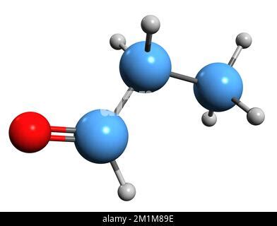 3D image of Propionaldehyde skeletal formula - molecular chemical ...