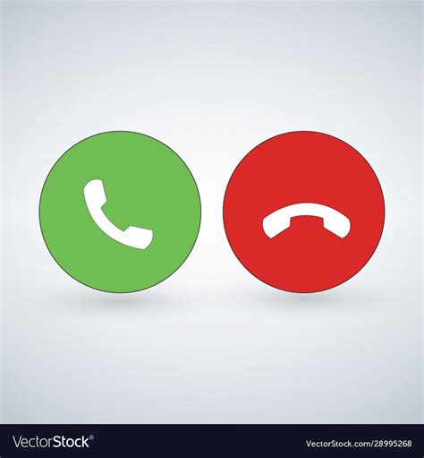 Phone call icon set with green call out button Vector Image