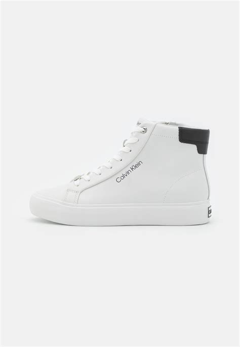 Calvin Klein Sneakers high - white/black/hvid - Zalando.dk