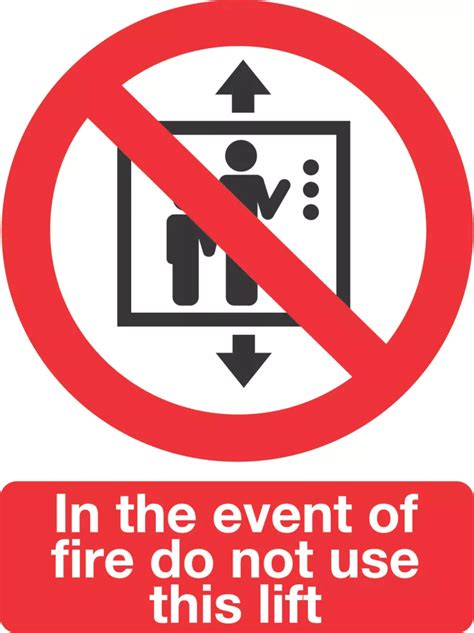 Essentials Non Photoluminescent "In The Event Of Fire Do Not Use This Lift" Signs 210mm x 148mm ...