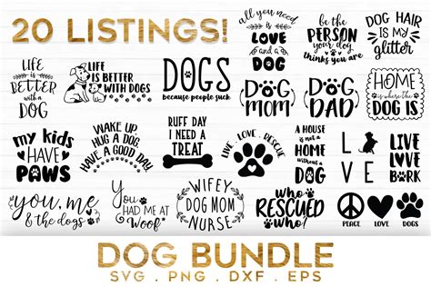 20 Dog quotes Bundle SVG, Dog Quotes svg, Dog svg files