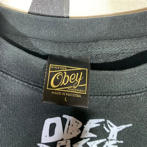 Obey Sweatshirt Obey Crewneck Obey Sweater Printed Logo Black | Etsy