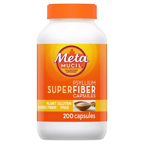 Metamucil Psyllium SuperFiber Capsules, 200 CT