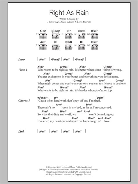 Right As Rain by Adele - Guitar Chords/Lyrics - Guitar Instructor