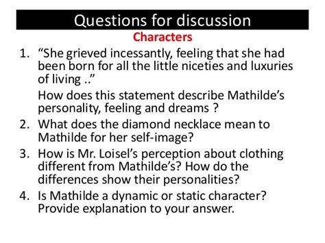 👍 The necklace mathilde characteristics. Analyzing Guy de Maupassant's 'The Necklace'. 2019-03-06