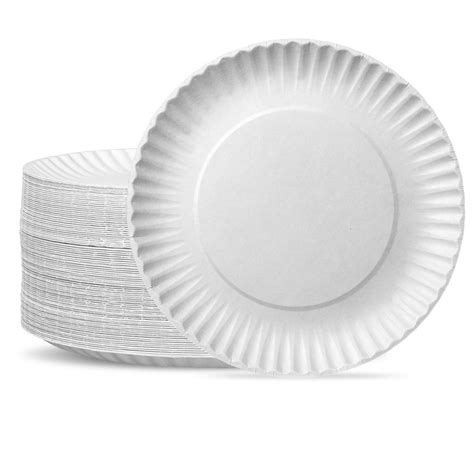 Disposable White Uncoated Paper Plates 9 Inch Large [300 Count] | Comfy ...