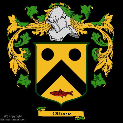 Oliver family crest and meaning of the coat of arms for the surname Oliver, Oliver name origin