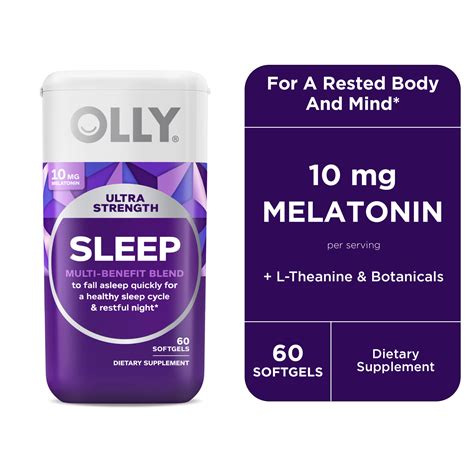 OLLY Ultra Strength Sleep Softgels, Melatonin Sleep Aid Supplement ...