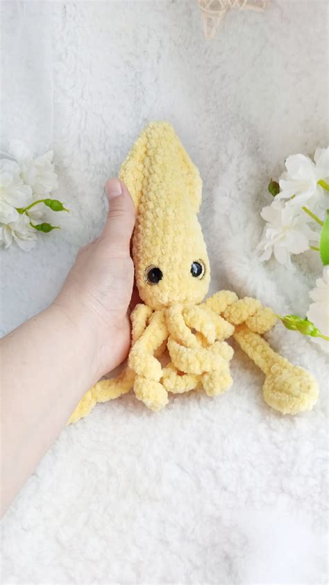 Cute squid Kawaii plush toy Aquatic Sea decoration | Etsy