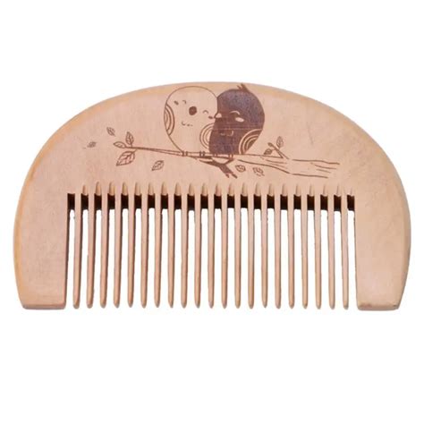 Peach Wood Comb Fine Tooth Handmade Wooden Hair and Beard Comb-in Combs from Beauty & Health on ...