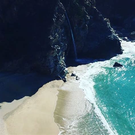 When waterfalls go right into the ocean 😍 #bigsur #seetheworld #go # ...