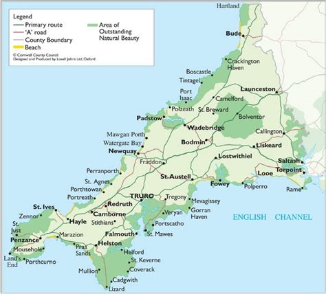 Cornwall Map - Cornwall England UK • mappery