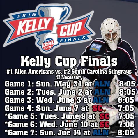 SC Stingrays on Twitter: "Here it is! The 2015 Kelly Cup Finals schedule! Game 1 is Sun in TX ...