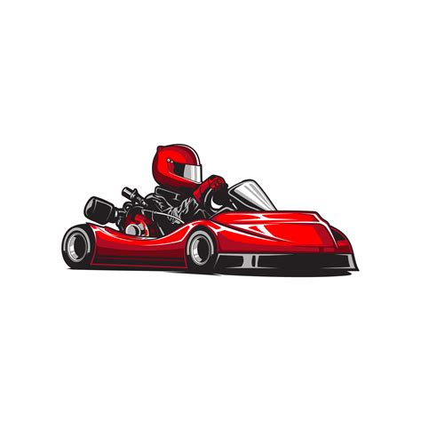 go kart illustration red color 6132628 Vector Art at Vecteezy