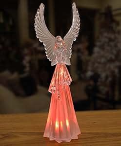 Amazon.com: Lighted Angel Figurine - Acrylic LED Color Changing Praying ...