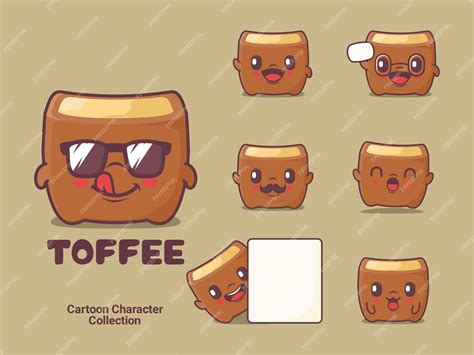 Premium Vector | Toffee cartoon character vector illustration