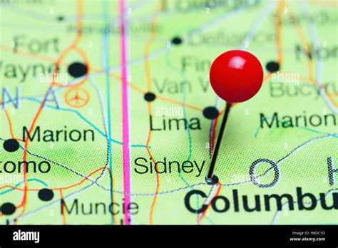 Sidney ohio on a map hi-res stock photography and images - Alamy