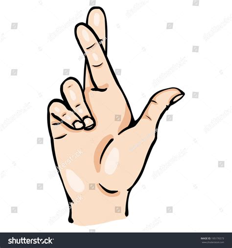 Vector Cartoon Fingers Crossed - 195176573 : Shutterstock