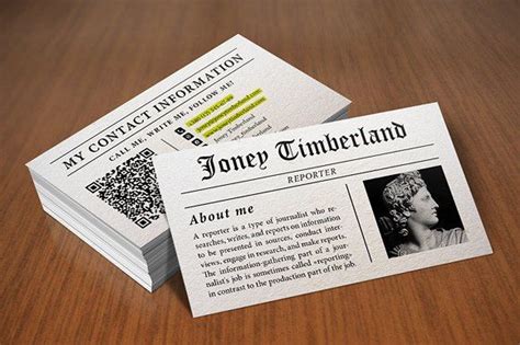 Newspaper (Reporter) Business Card by itembridge creative store on ...