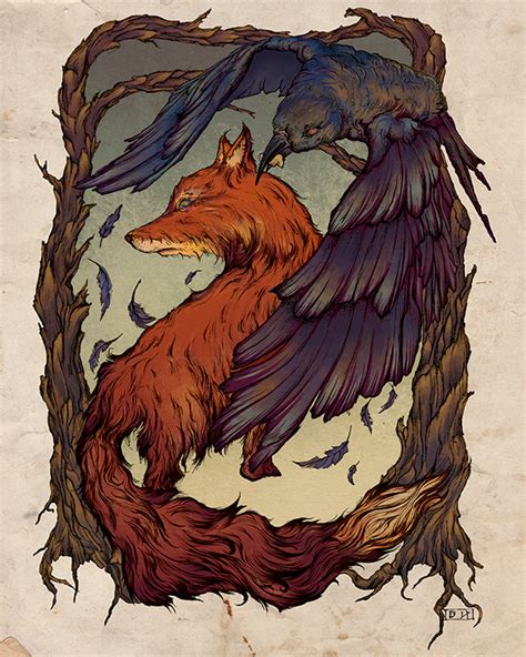 The Fox and The Crow - Aesop Fable Illustration on Behance