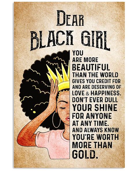 Dear Black Girl giftwall decor wall art Poster | Etsy