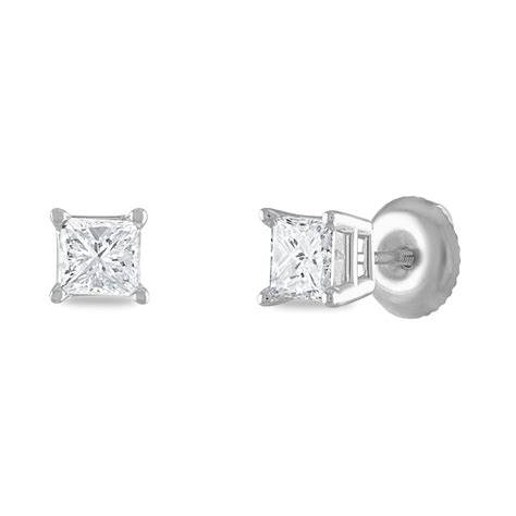 Certified Diamond Solitaire Earrings 3/4 ct tw Princess 14K White Gold (I1/I) | Jared