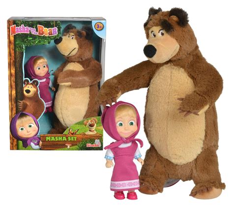 Buy Masha & The Bear 12 cm Doll With 25 cm Soft Toy Bear Twin Pack ...