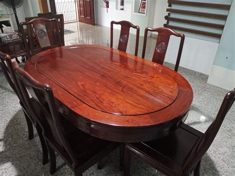 Rose Wood Dining Table, Furniture & Home Living, Furniture, Tables & Sets on Carousell