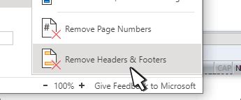 how to remove footer sections in word