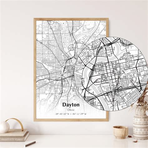 Map of Dayton Digital File, Modern City Map, Dayton Printable Map ...