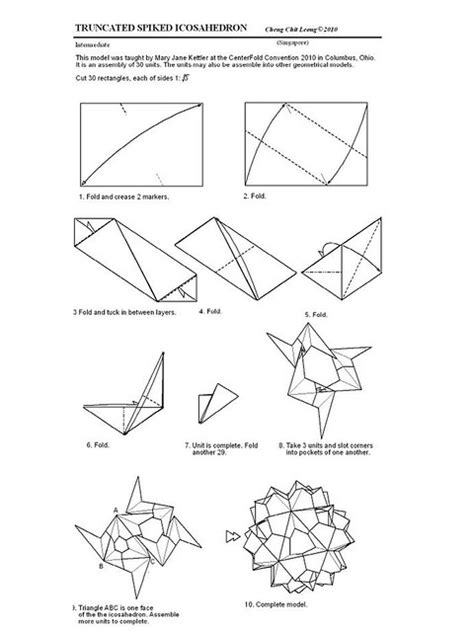 TRUNCATED ICOSAHEDRON ORIGAMI « EMBROIDERY & ORIGAMI