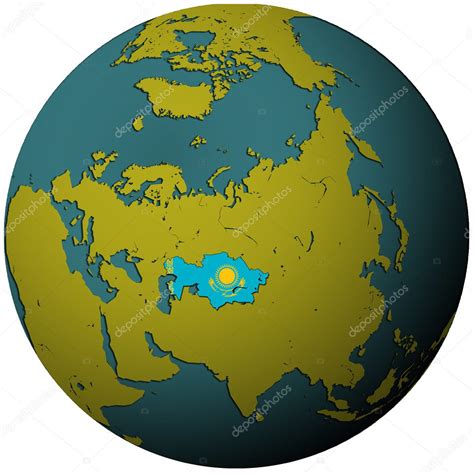 Kazakhstan flag on globe map — Stock Photo © michal812 #4844523