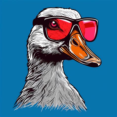 ArtStation - Sassy duck wearing red sunglasses