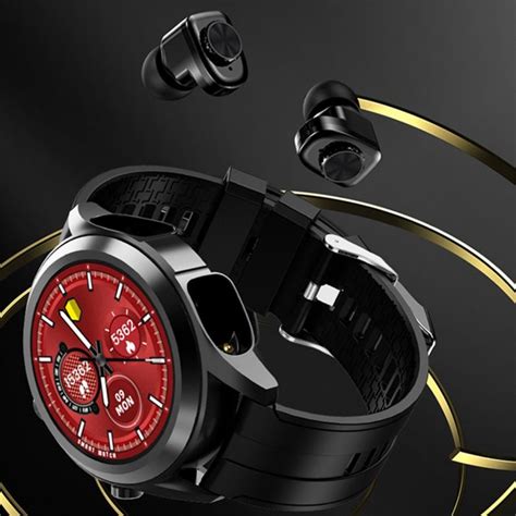 Active Pro Smart Watch with Built-in Bluetooth Earbuds - Black