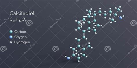 Calcifediol Molecule 3d Rendering, Flat Molecular Structure with Chemical Formula and Atoms ...