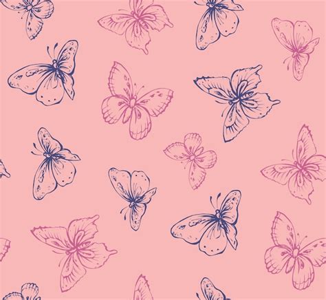 Premium Vector | COLORFUL DOODLE BUTTERFLY SEAMLESS PATTERN