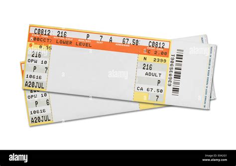 Pair of Blank Concert Tickets Isolated on White Background Stock Photo ...