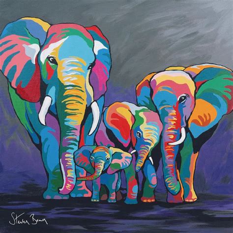 Steven Brown's McZoo Artwork Collection – Steven Brown Art | Elephant canvas, Steven brown art ...