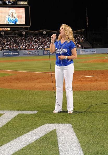 Javier Colon And Mary Hart At Dodgers Game