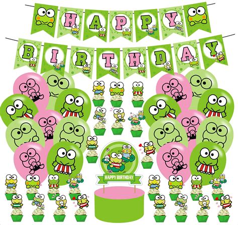 Buy The Frog of Keroppi Birthday Party Decorations, Cartoon Big-Eyed ...