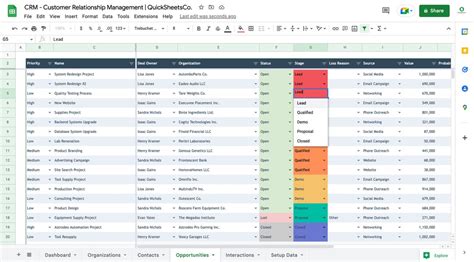 CRM Template Google Sheets Client Tracker Customer Relationship ...