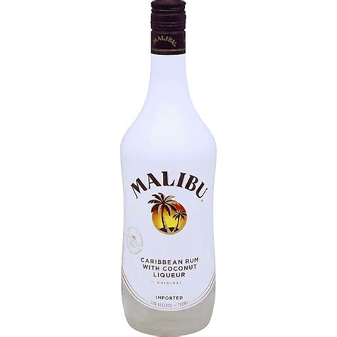 Malibu Flavored Caribbean Rum with Coconut Liqueur 750mL Bottle 42 ...